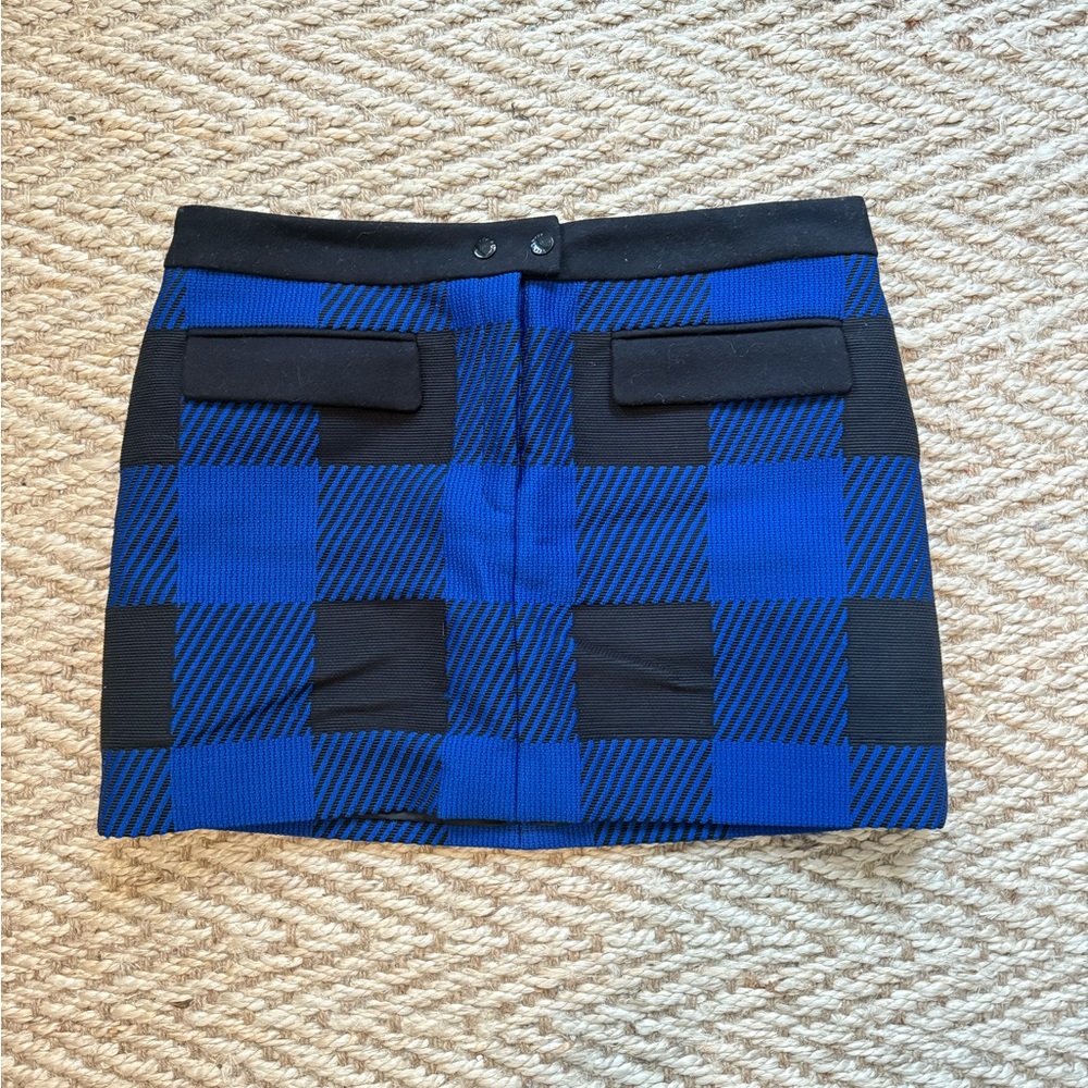 Rag & Bone Blue and Black Checkered Women's Skirt